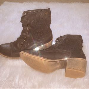 Black lace combat boots
